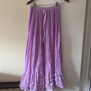 100% cotton gauze skirt in lilac.